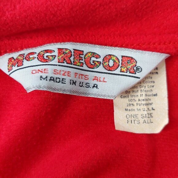 Vintage McGregor Mens OSFA Robe Red Short Belted Pockets Sleepwear Acetate EUC - Picture 6 of 7